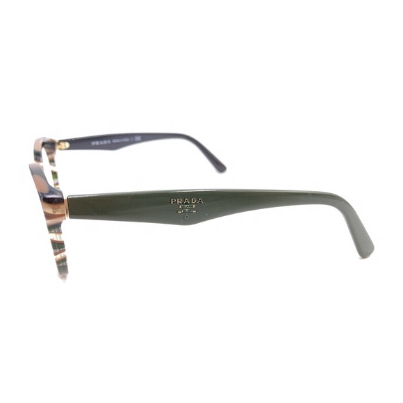 Prada VPR 11R VAO-1O1 Brown Green Beige Eyeglasses Frames 52-17 140 Italy - Picture 7 of 12